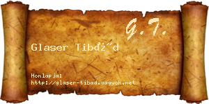 Glaser Tibád névjegykártya